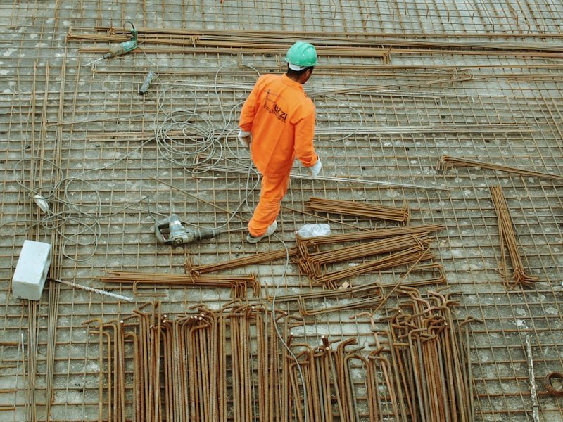 Formwork and concrete works in progress on a construction site
