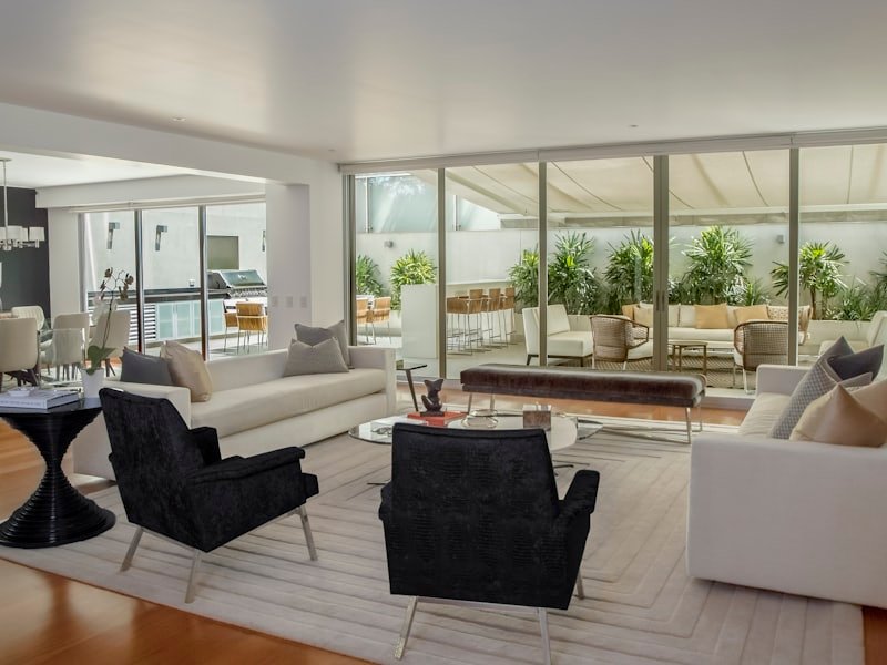 Completed open-plan interior with contemporary finishes